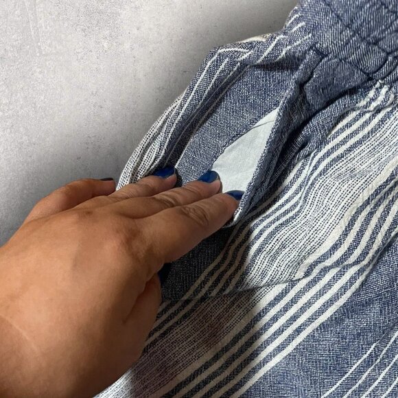 Old Navy‎ Linen Blend Pants Women's Small Pull On Casual Beach Summer Striped - Picture 4 of 12